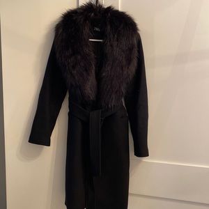 Premium Italian Wool Zara Coat - Big Fur Trim (removable)